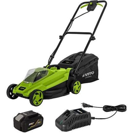 Tondeuse 20V Batterie lithium 4.0Ah
  Largeur de coupe 32 cm Bac 30L + Chargeur Gazon 300m2 VITO